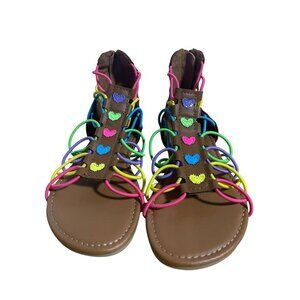 Piper Tina Sandals Girls Youth Size 10 Strappy Colorful Ankle Zipper